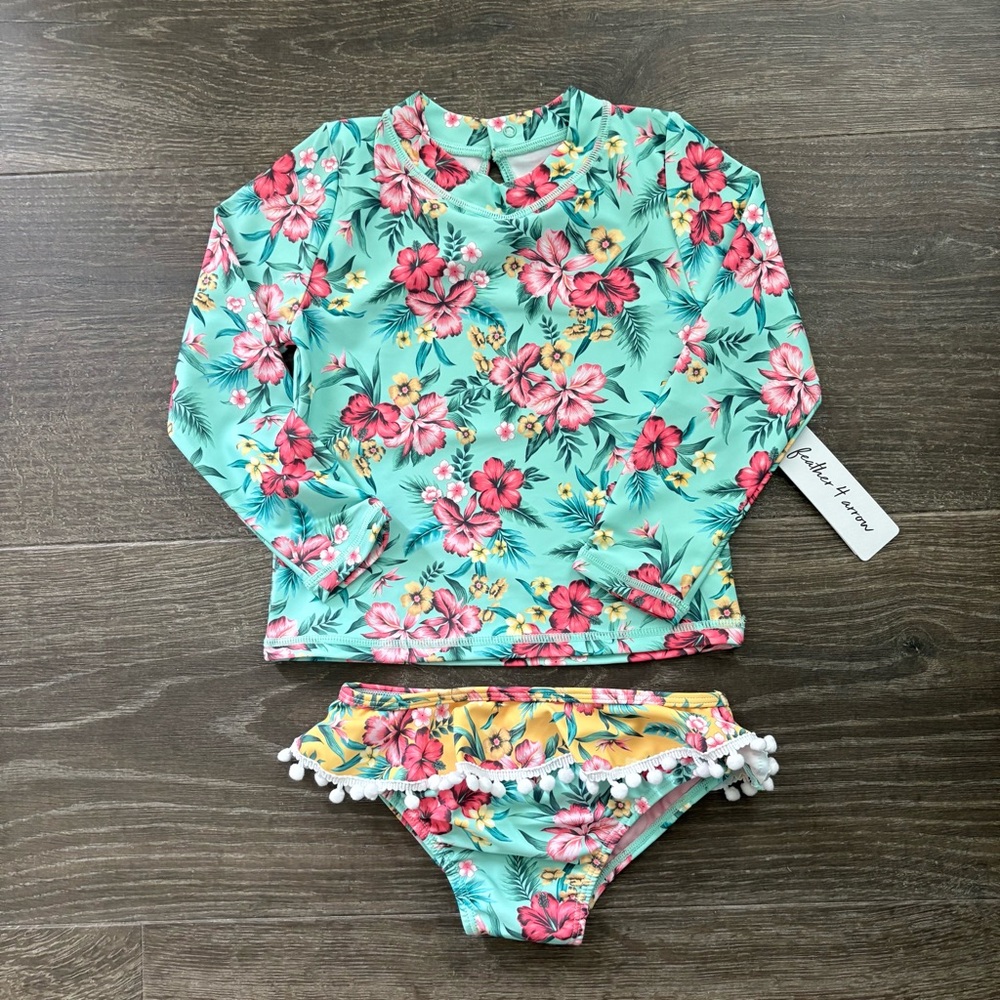 Feather 4 Arrow Sandy Toes Swim L/S Set - Size 3T NEW!